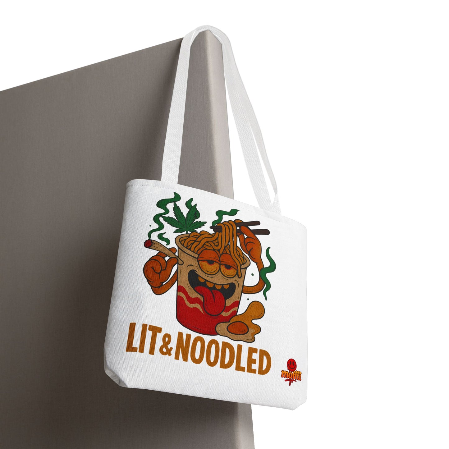Lit & Noodled Tote Bag – Funny Stoner Ramen Cartoon (Tax Included)