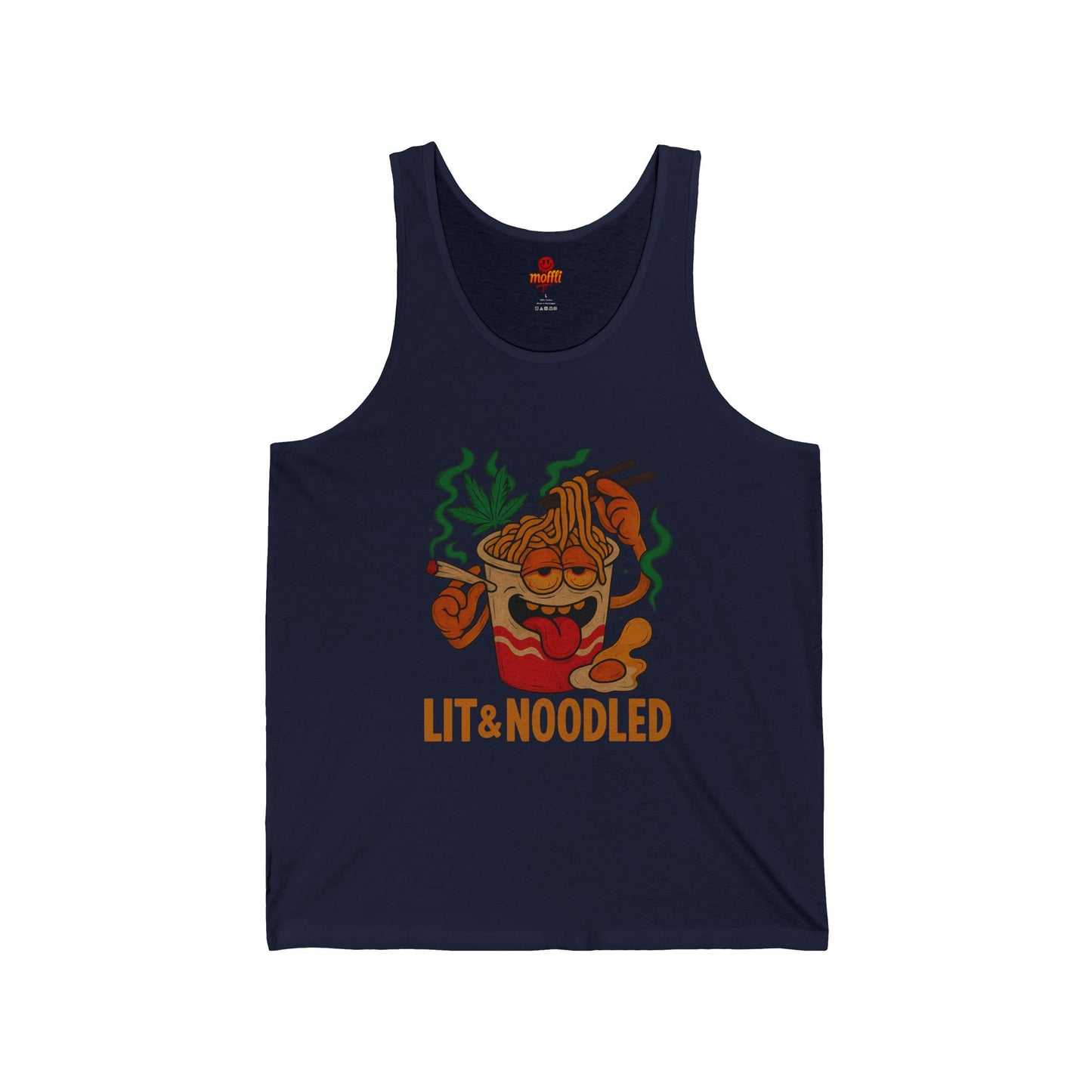 Lit & Noodled Tank Top, Funny Weed Ramen (Tax Included)