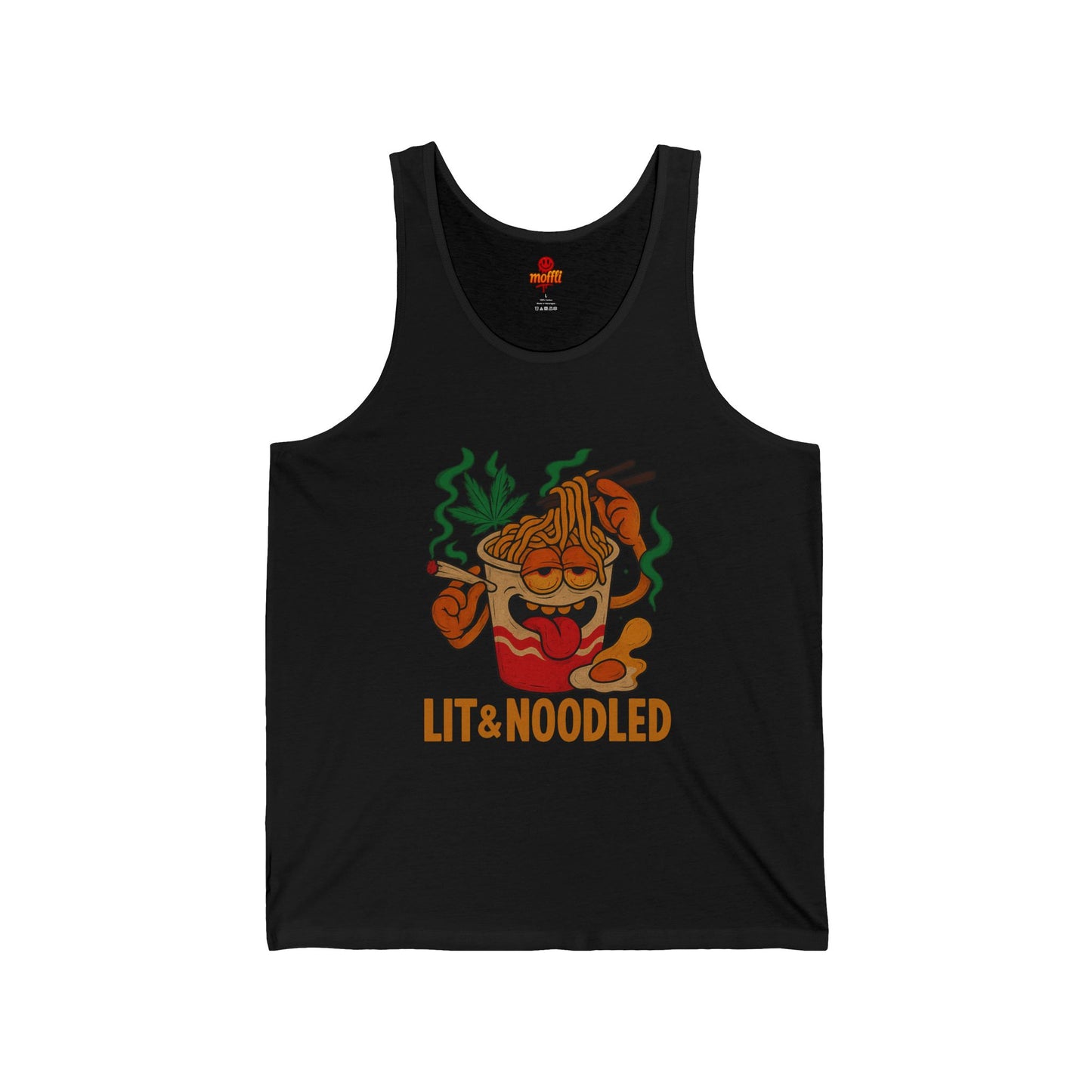 Lit & Noodled Tank Top, Funny Weed Ramen (Tax Included)