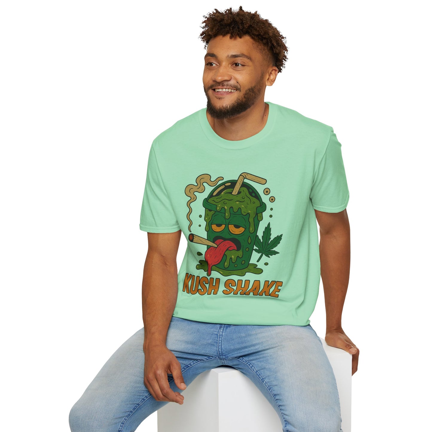Kush Shake T-Shirt – Funny Weed Milkshake Shirt (Tax Included)