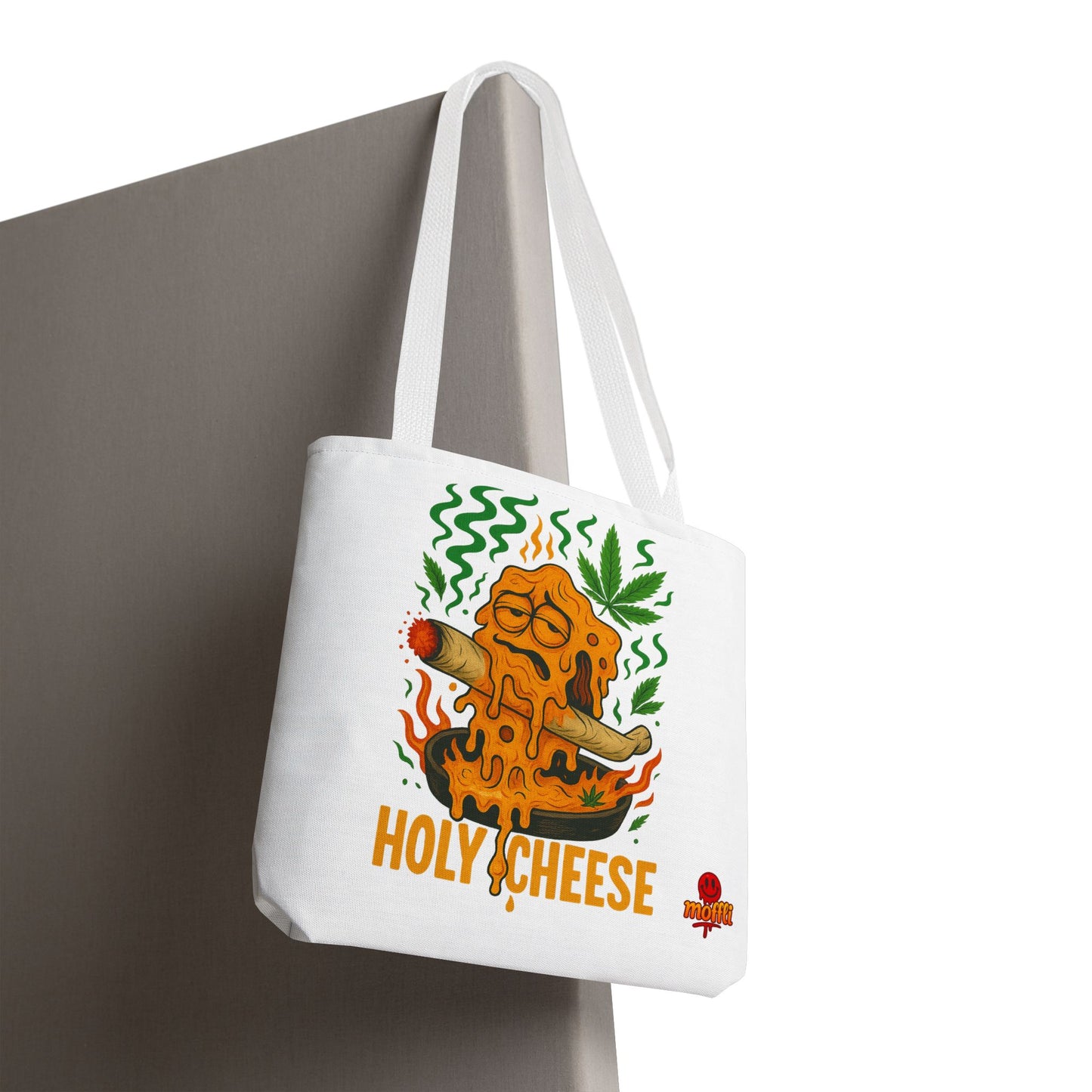 Holy Cheese Tote Bag – Funny Melted Weed Cheese (Tax Included)
