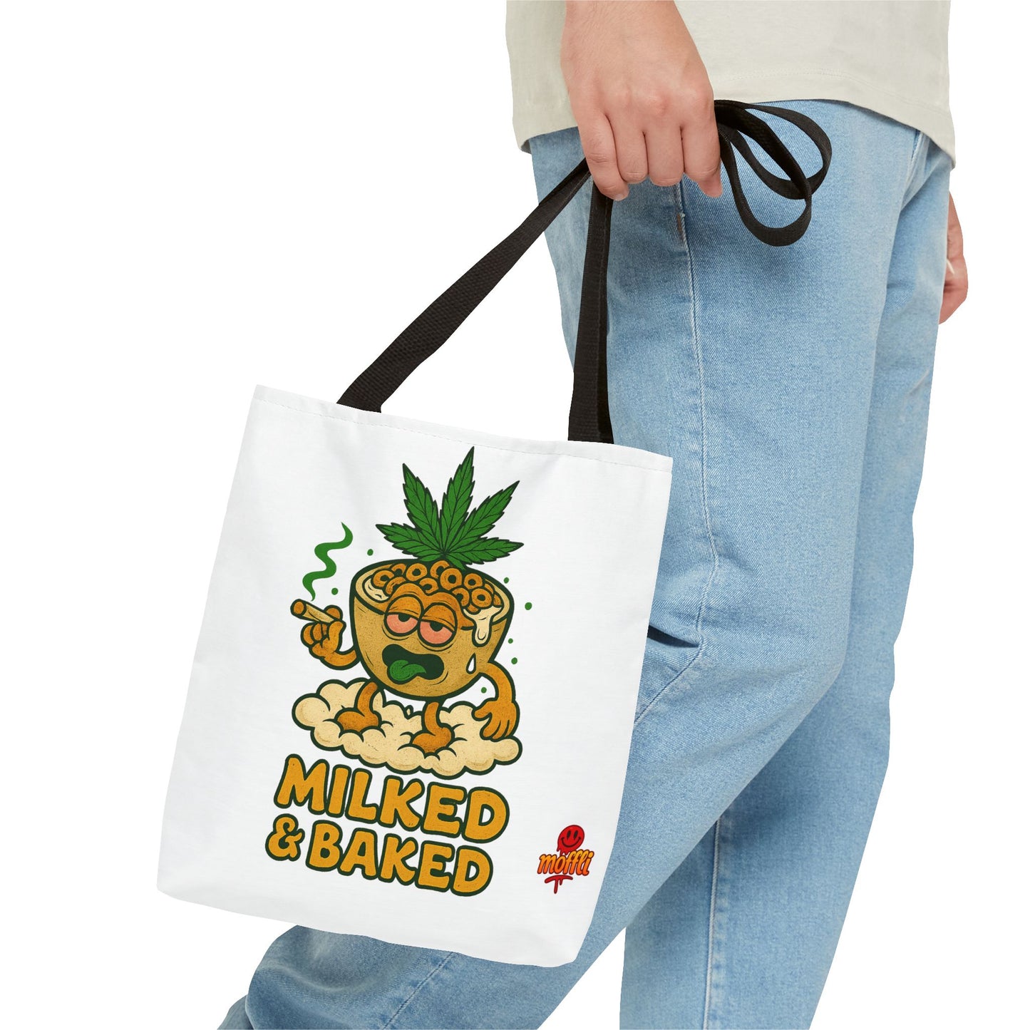 Milked & Baked Tote Bag – Funny Cereal Bowl 420 (Tax Included)