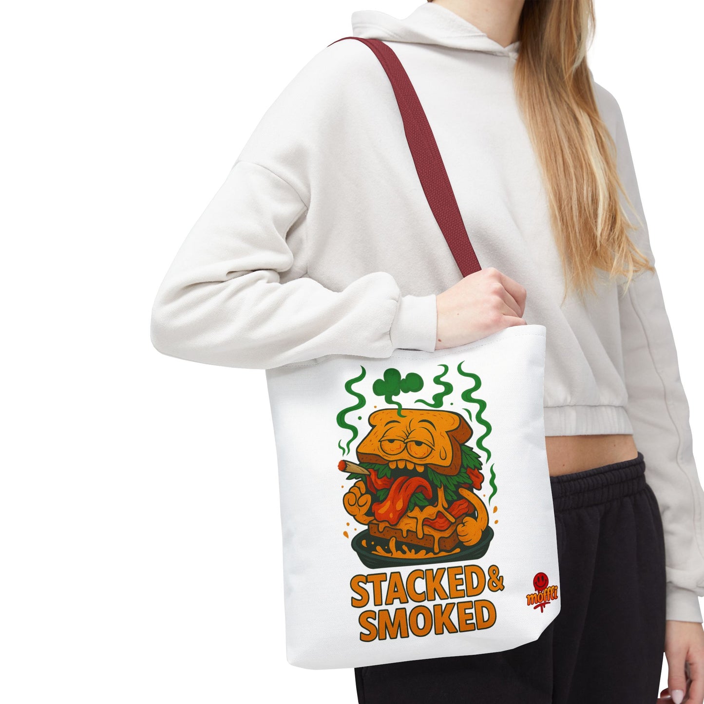 Stacked & Smoked Sandwich Tote Bag – Stoner Humor Foodie (Tax Included)