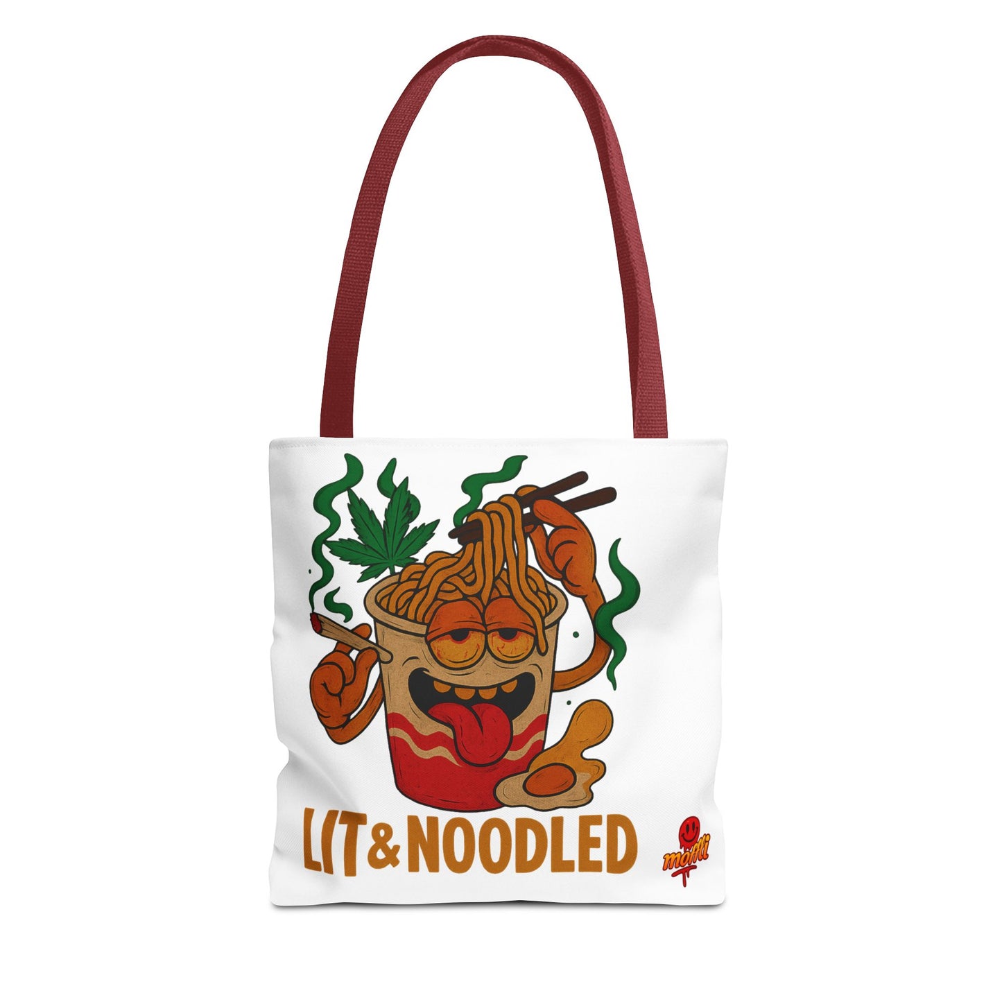 Lit & Noodled Tote Bag – Funny Stoner Ramen Cartoon (Tax Included)