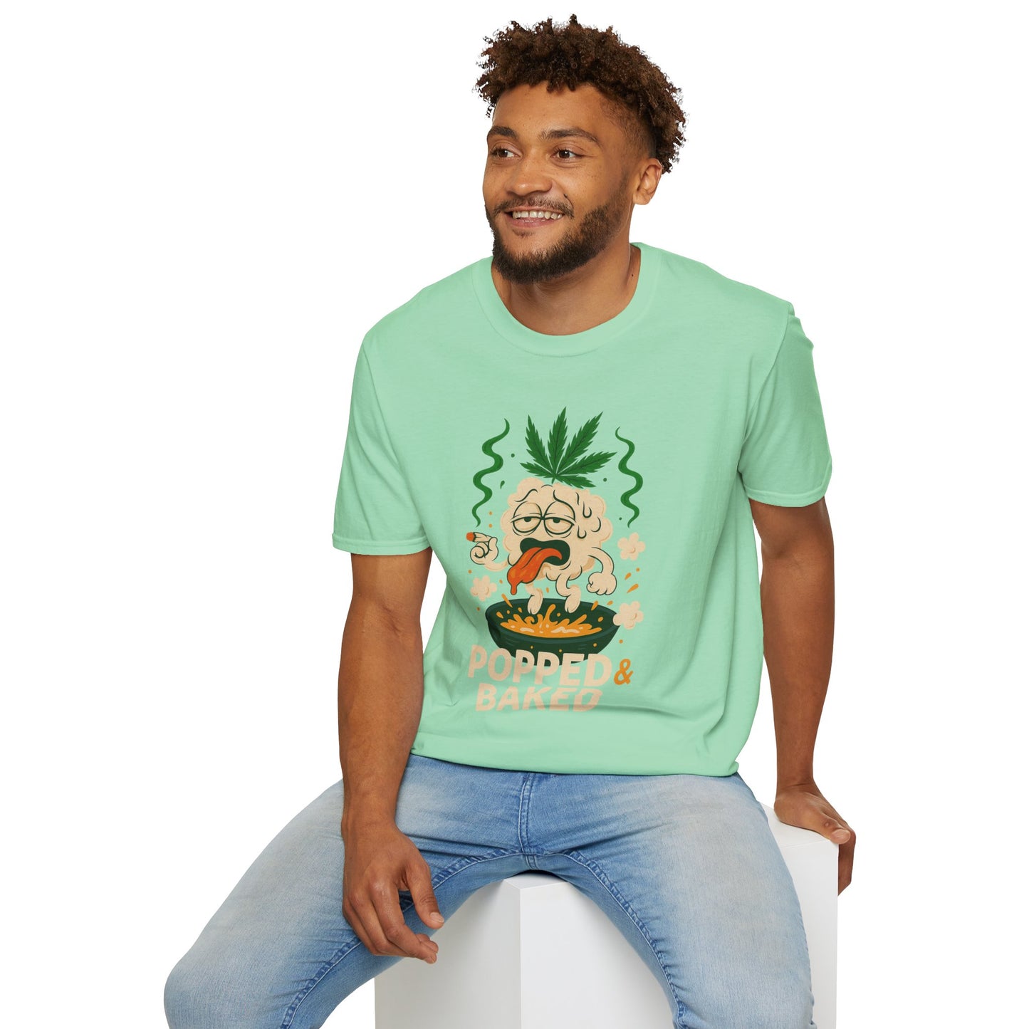 Popped & Baked – Funny Weed Popcorn Shirt (Tax Included)