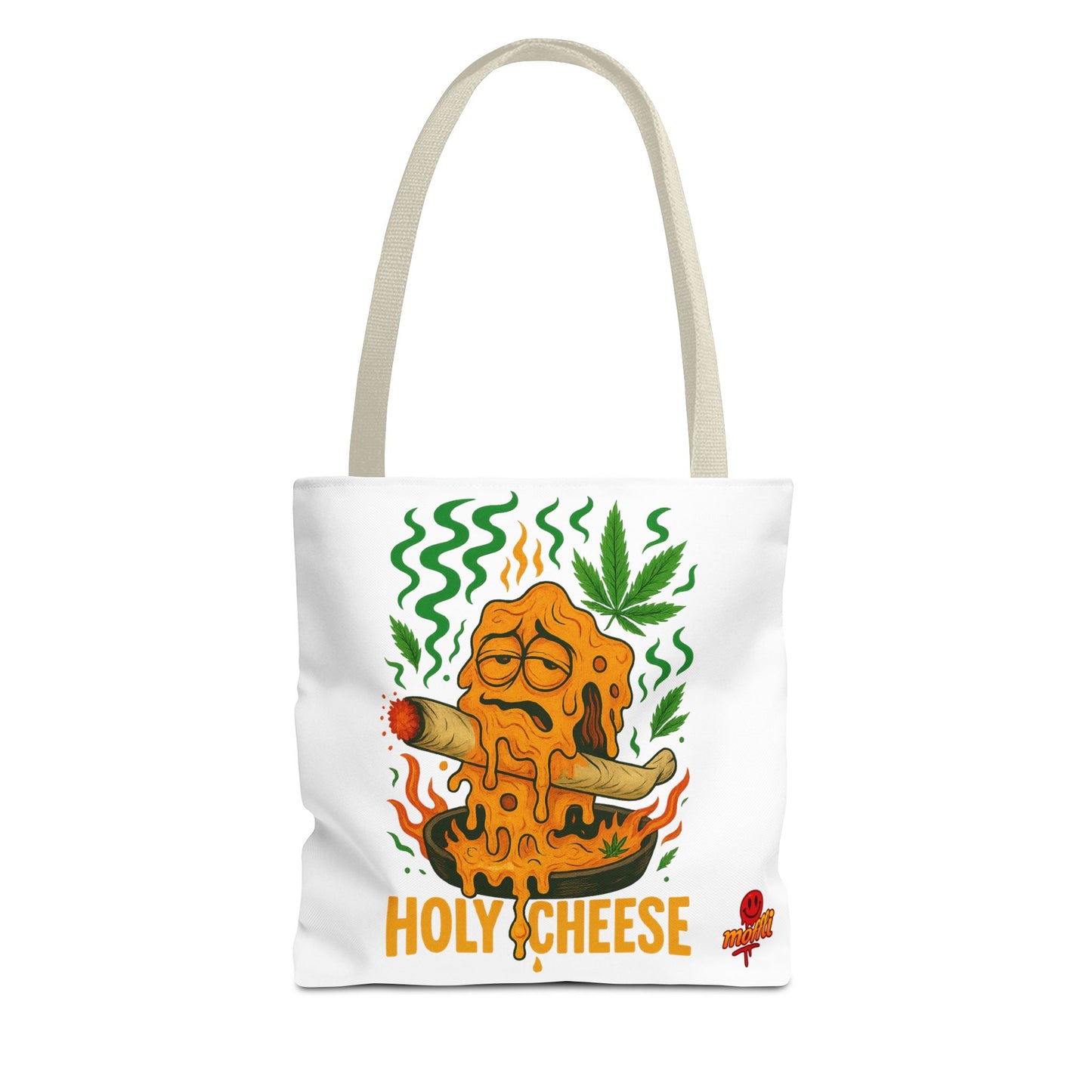 Holy Cheese Tote Bag – Funny Melted Weed Cheese (Tax Included)