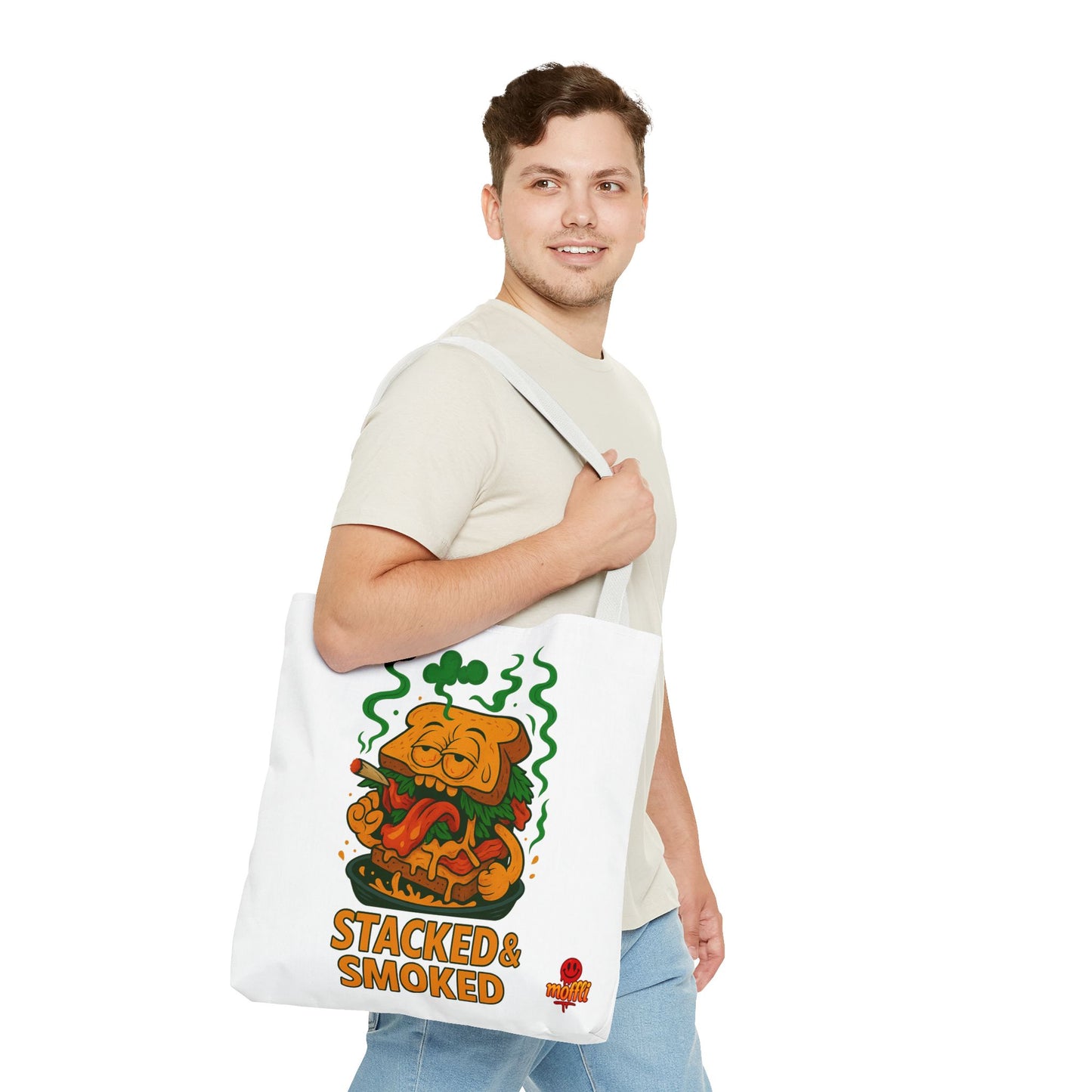 Stacked & Smoked Sandwich Tote Bag – Stoner Humor Foodie (Tax Included)