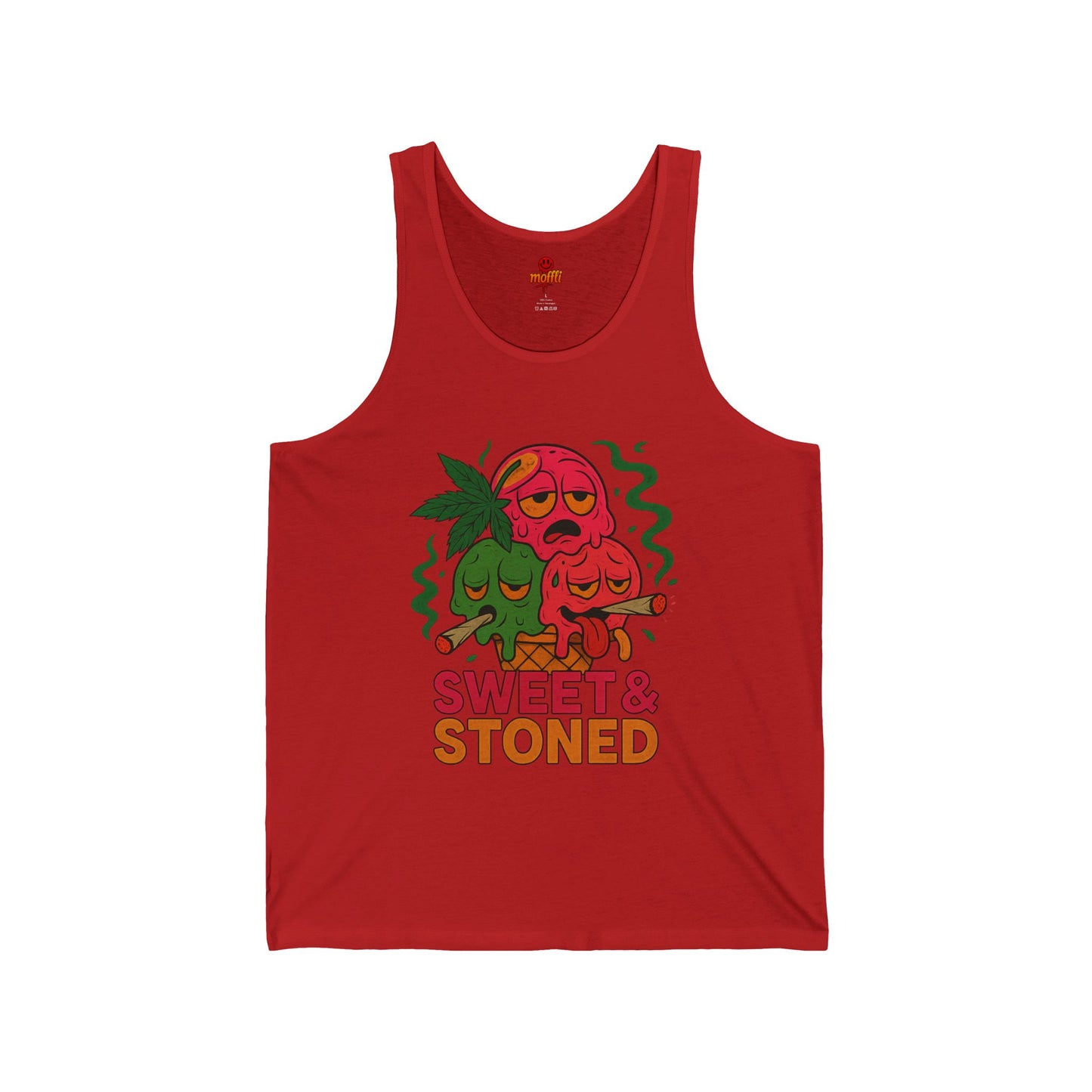 Sweet & Stoned Tank Top, Funny Weed Ice Cream (Tax Included)