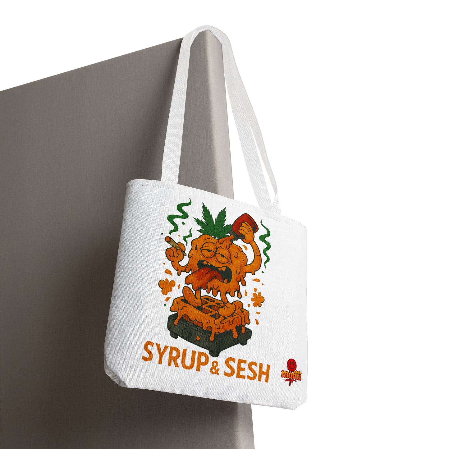 Syrup & Sesh Waffle Tote Bag – Funny Weed Breakfast (Tax Included)