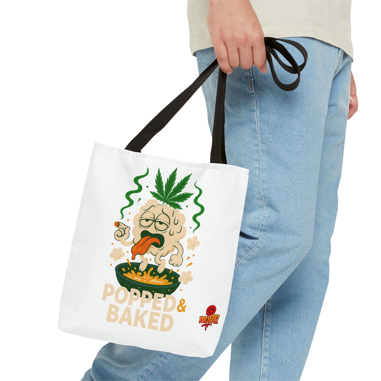 Popped & Baked Tote Bag – Funny Weed Popcorn Stoner (Tax Included)
