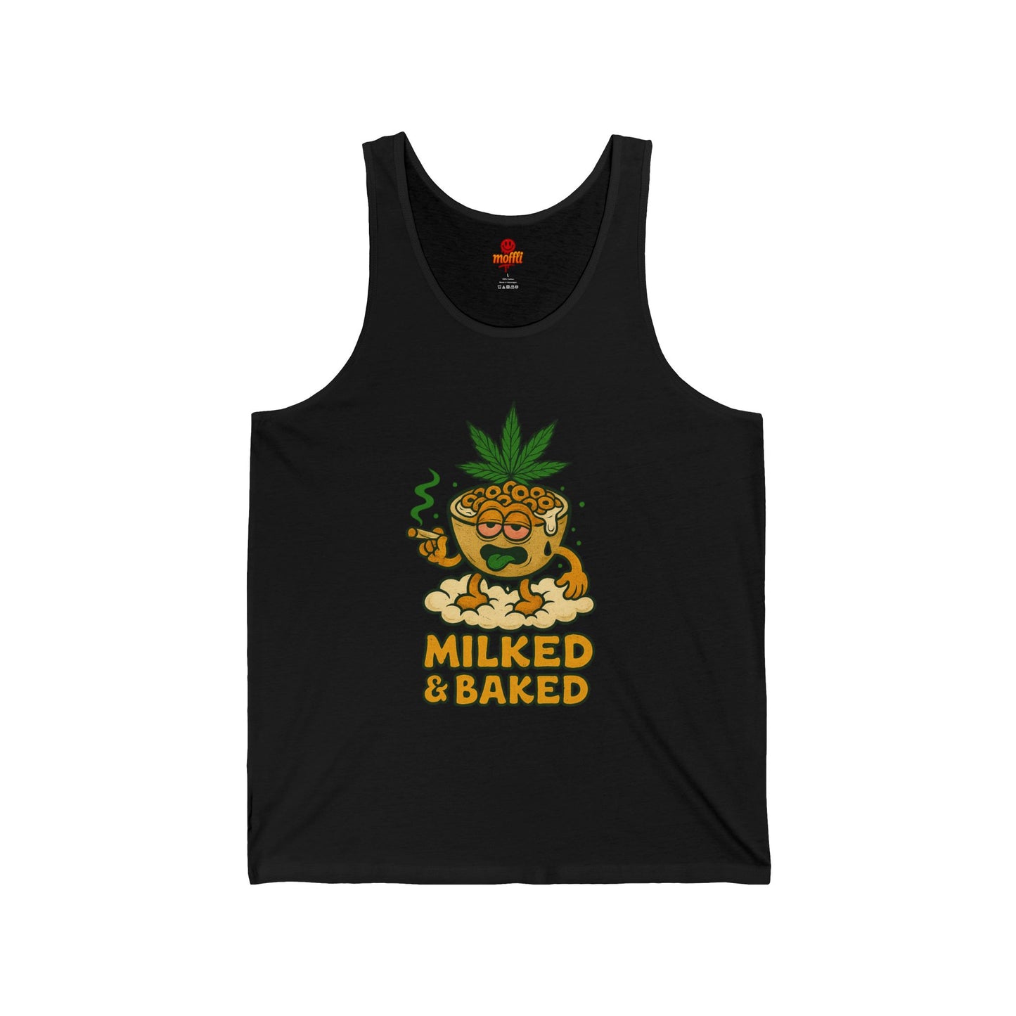 Milked & Baked Tank Top, Funny Weed Cereal (Tax Included)