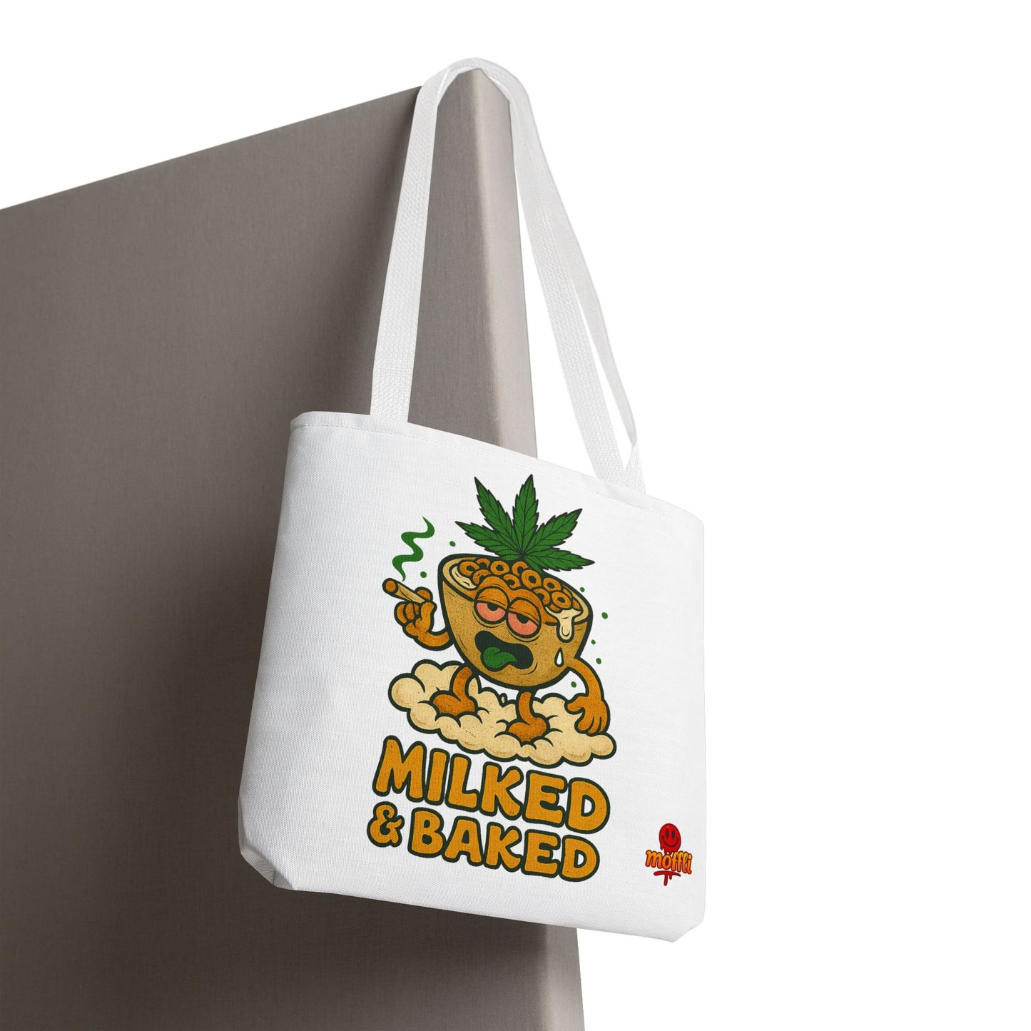 Milked & Baked Tote Bag – Funny Cereal Bowl 420 (Tax Included)