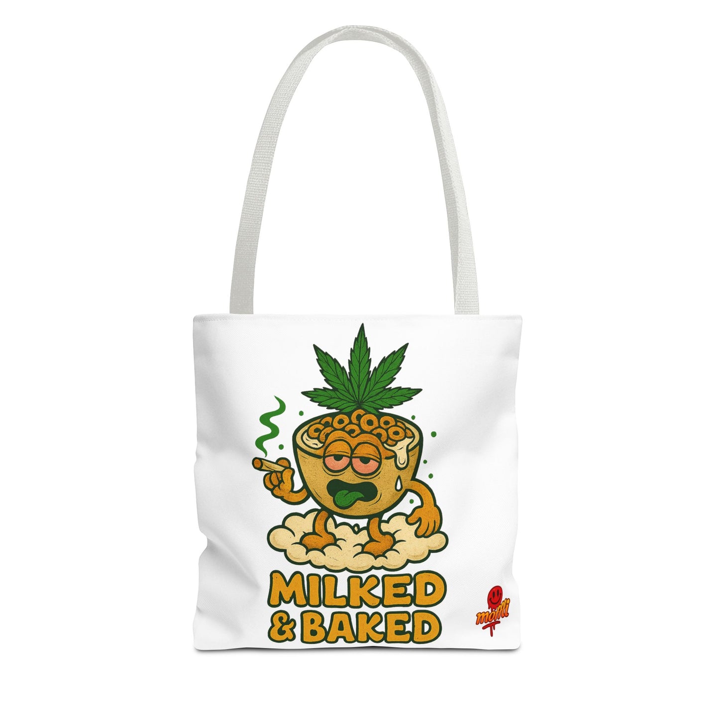 Milked & Baked Tote Bag – Funny Cereal Bowl 420 (Tax Included)