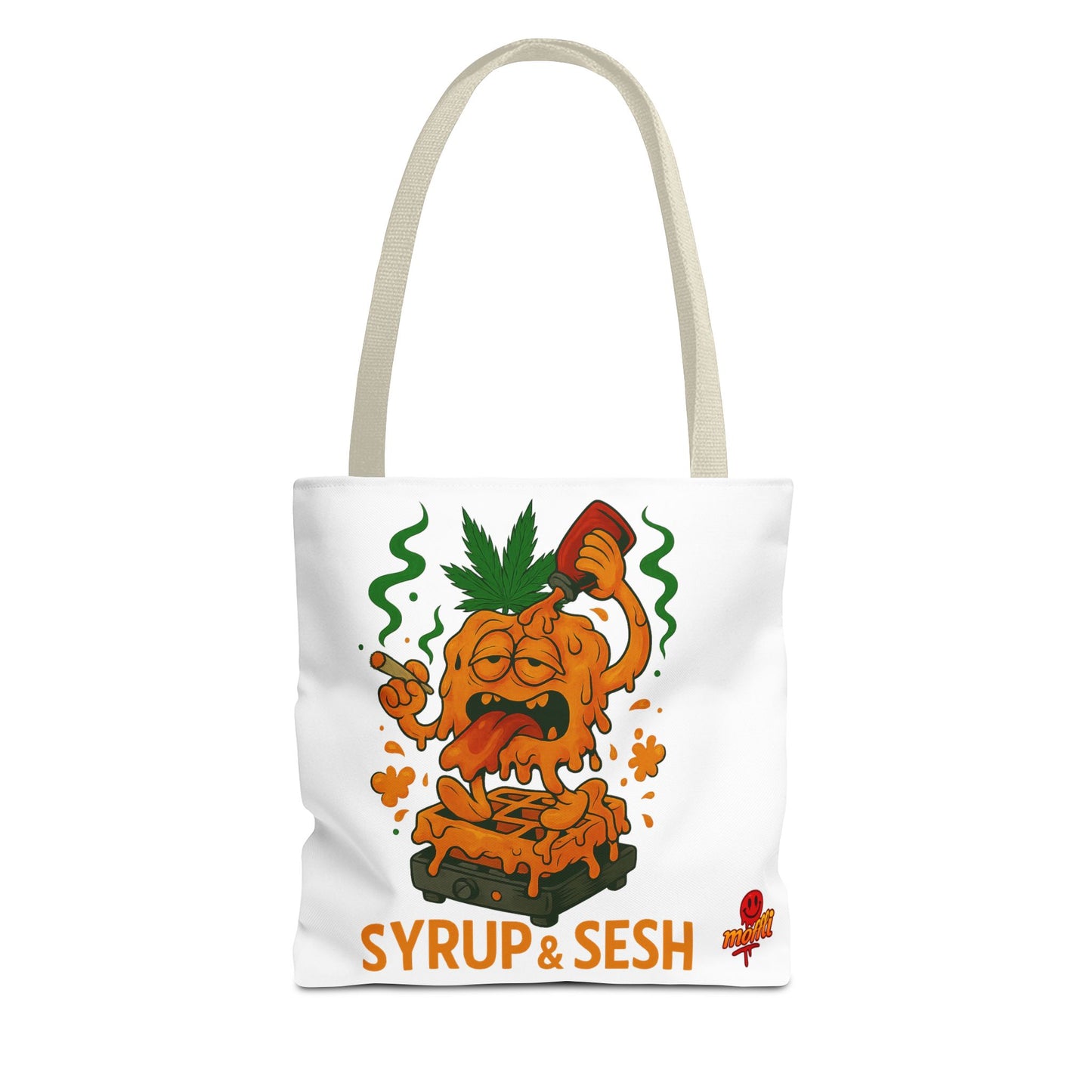 Syrup & Sesh Waffle Tote Bag – Funny Weed Breakfast (Tax Included)