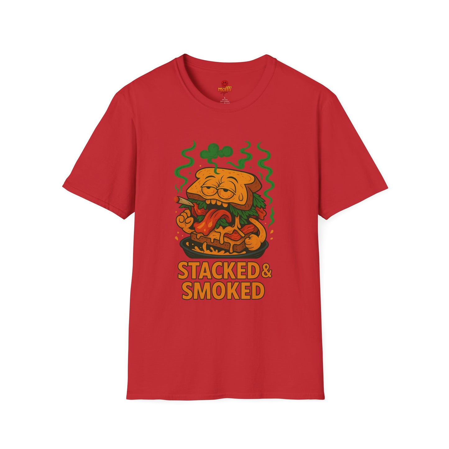 Stacked & Smoked T-Shirt – Funny Weed Sandwich (Tax Included)
