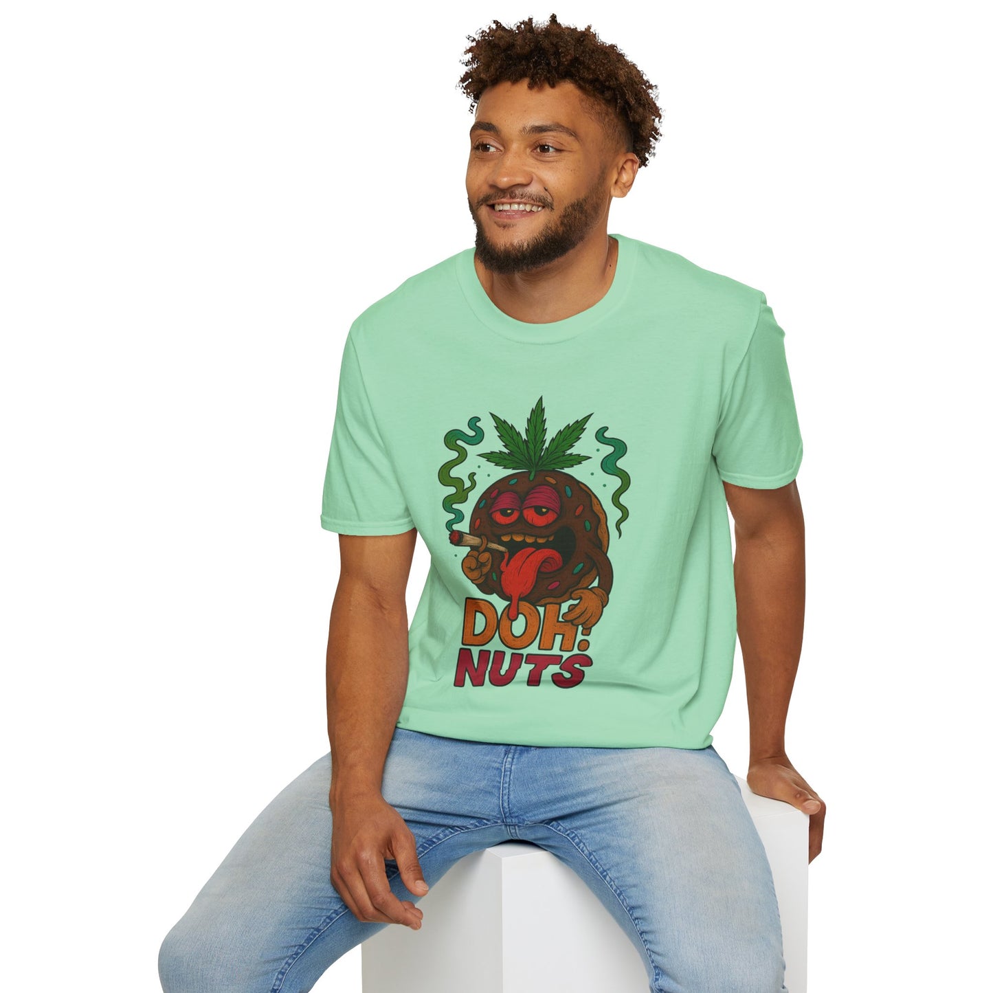 DOH! NUTS Black Chocolate Donut Stoner Shirt (Tax Included)