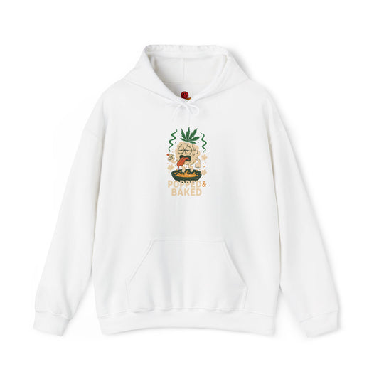 Popped & Baked Hoodie – Funny Popcorn Weed (Tax Included)