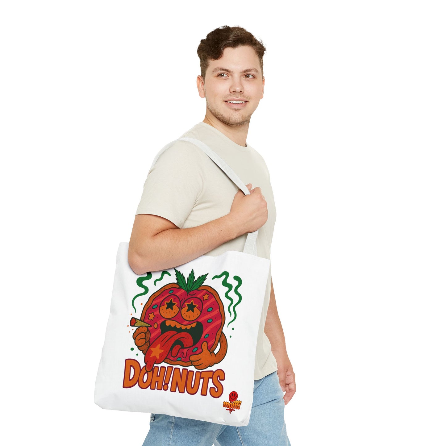 Doh! Nuts Star Eyes Tote Bag – Funny Weed Donut Stoner Bag (Tax Included)