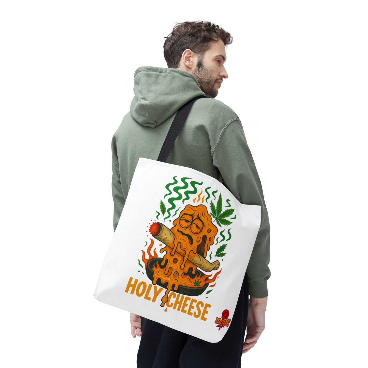 Holy Cheese Tote Bag – Funny Melted Weed Cheese (Tax Included)