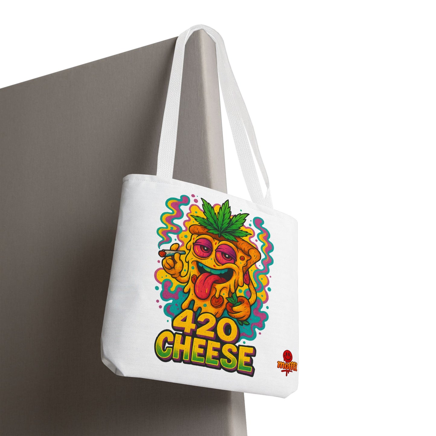 420 Cheese Tote Bag – Funny Weed Pizza Design (Tax Included)