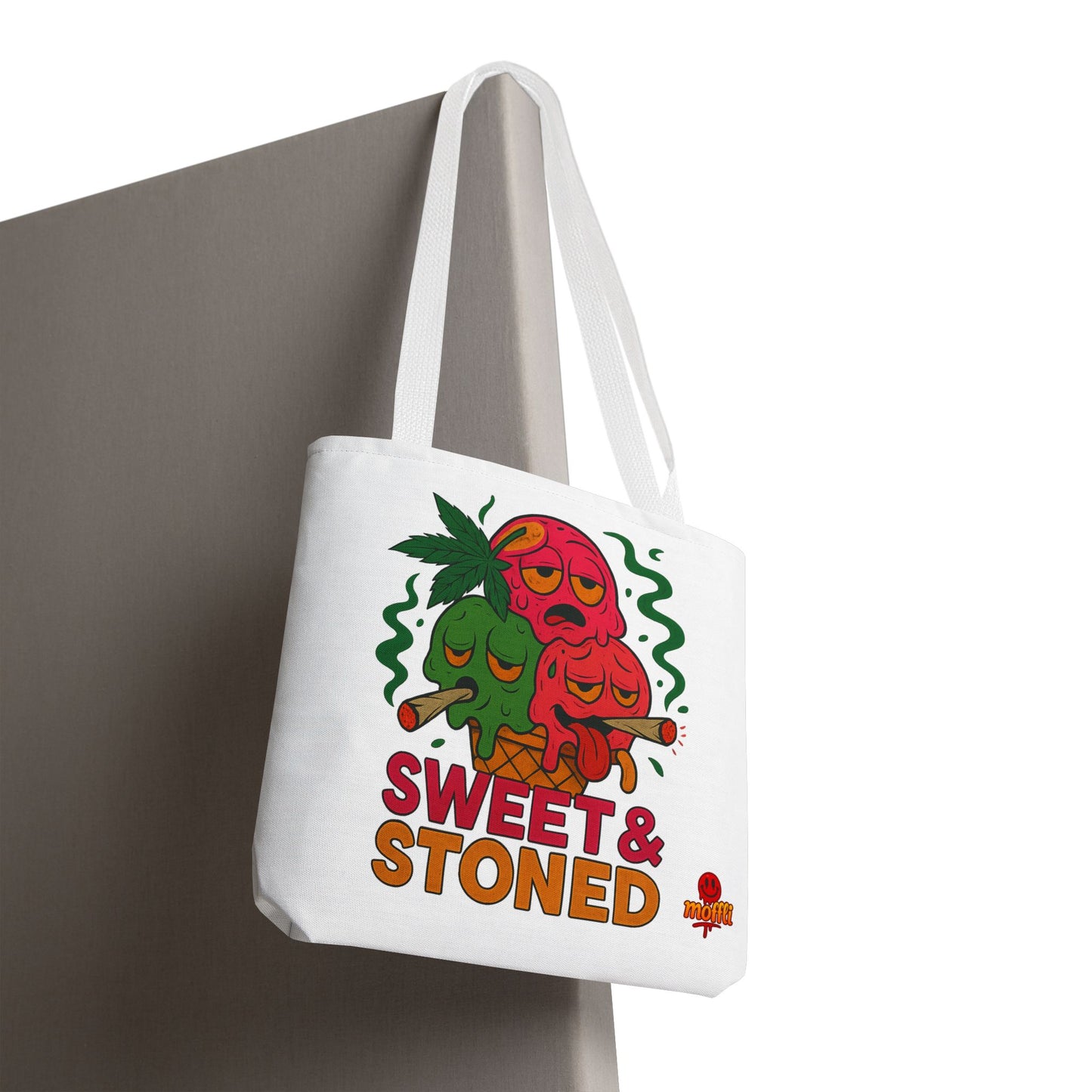 Sweet & Stoned Tote Bag – Weed Ice Cream Cone Funny Design (Tax Included)