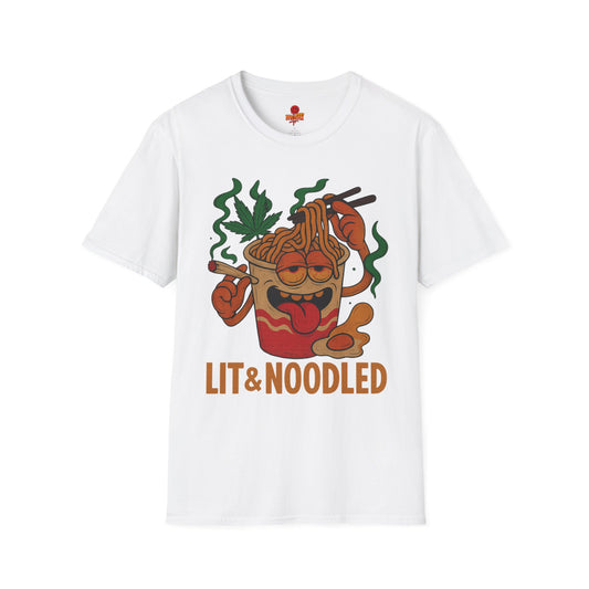Lit & Noodled T-Shirt – Funny Weed Ramen Shirt (Tax Included)