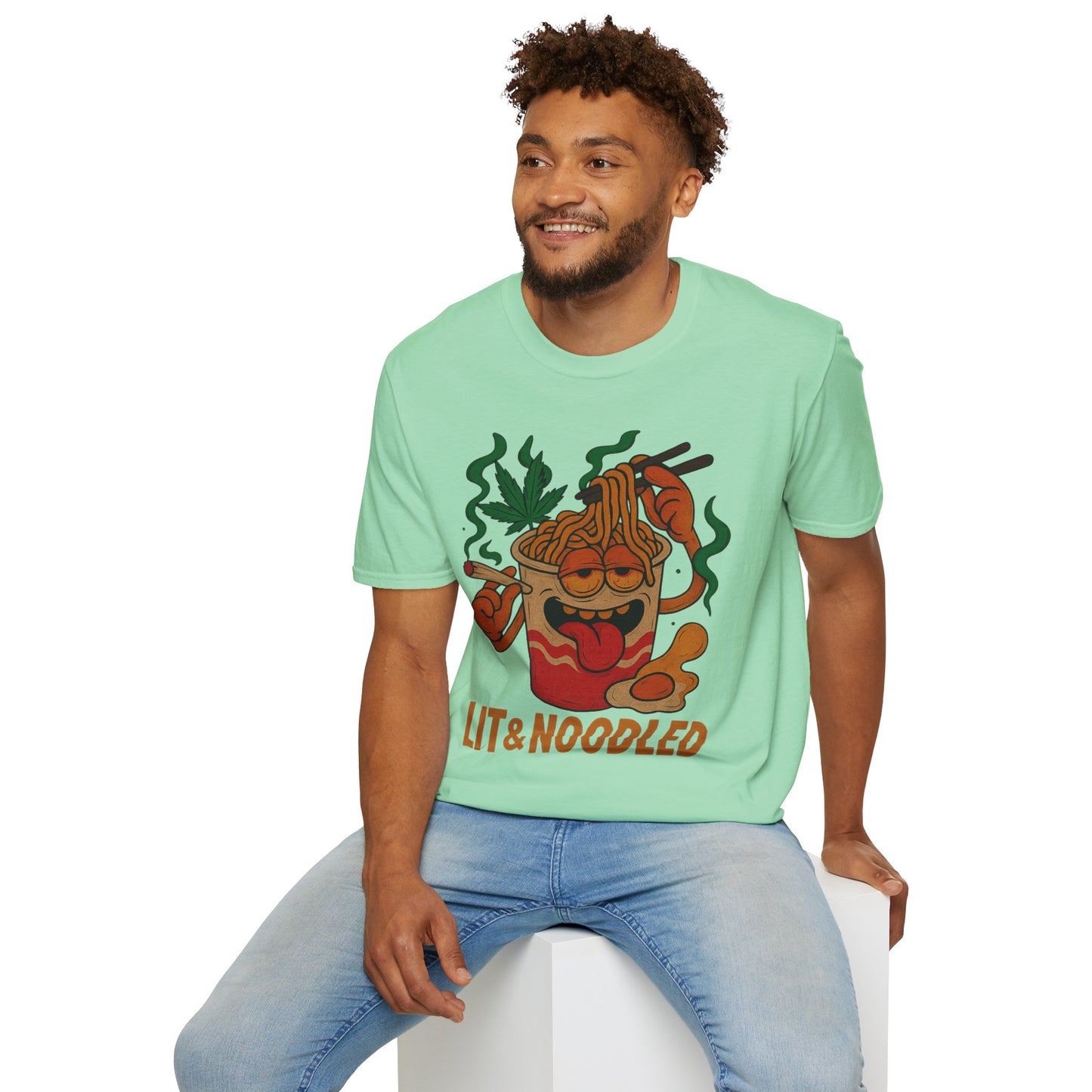 Lit & Noodled T-Shirt – Funny Weed Ramen Shirt (Tax Included)