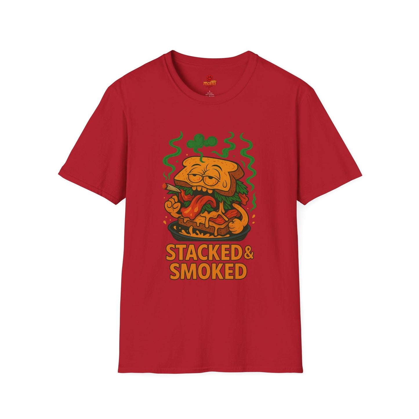 Stacked & Smoked T-Shirt – Funny Weed Sandwich (Tax Included)