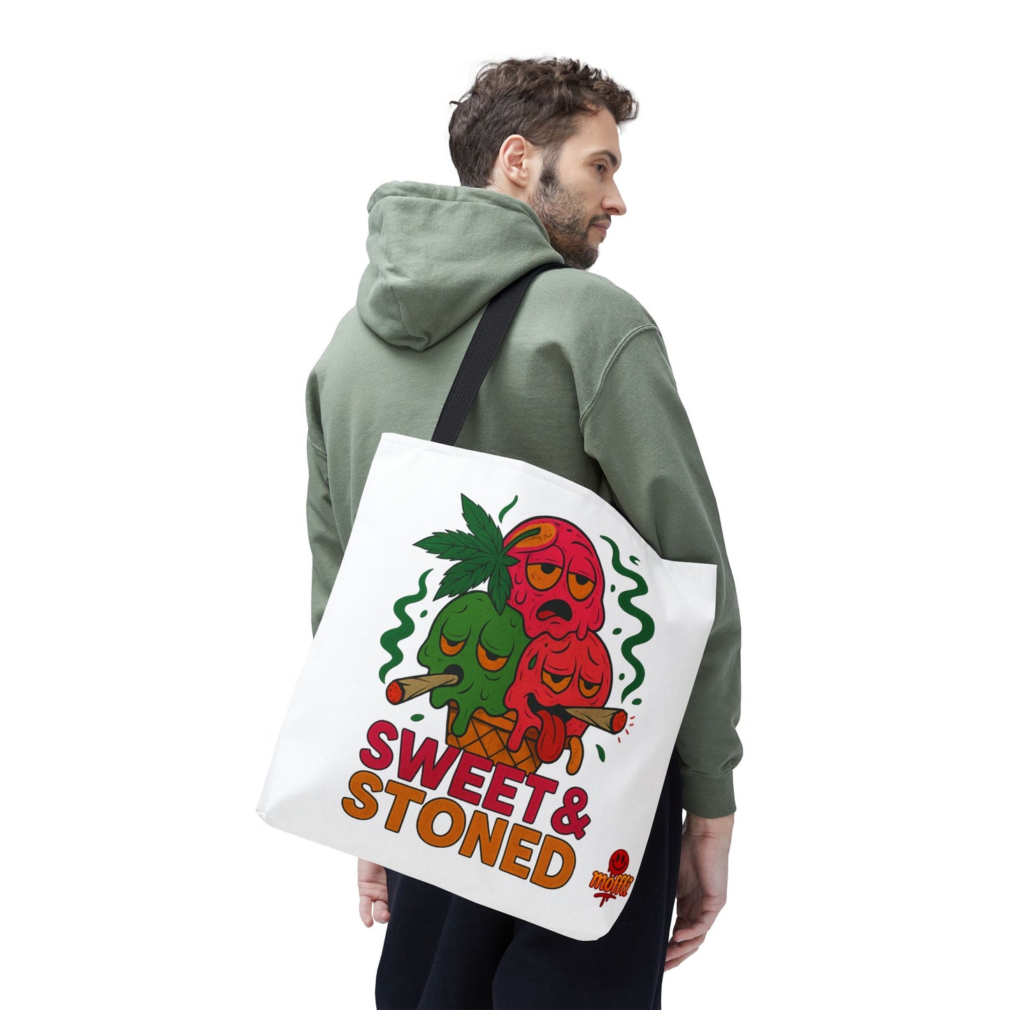 Sweet & Stoned Tote Bag – Weed Ice Cream Cone Funny Design (Tax Included)
