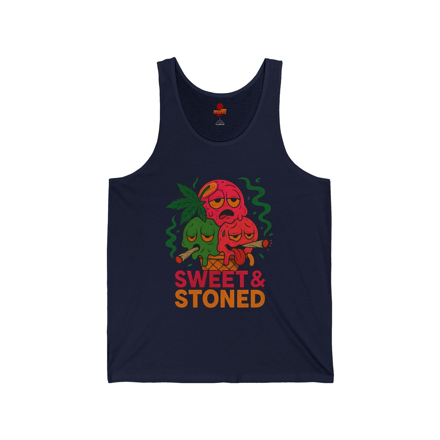 Sweet & Stoned Tank Top, Funny Weed Ice Cream (Tax Included)