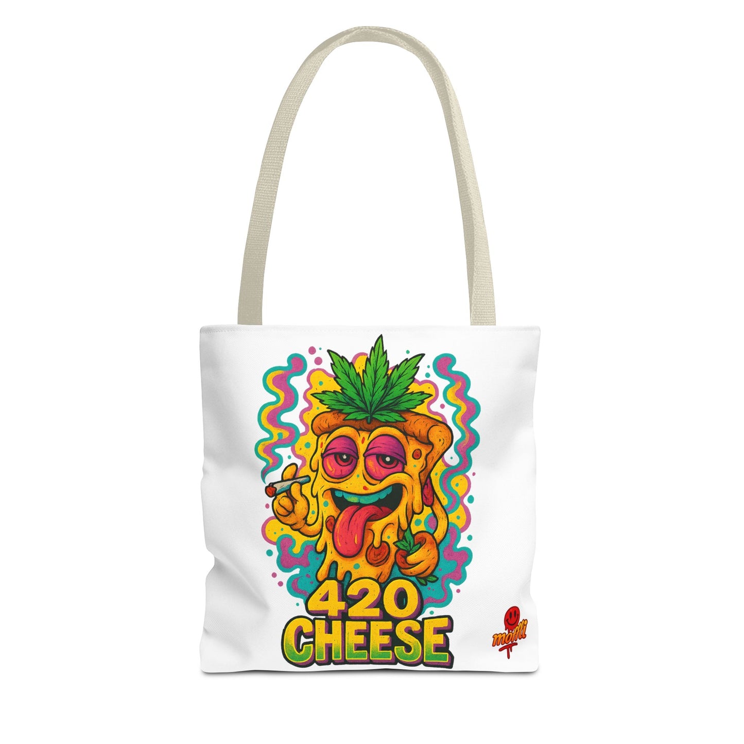 420 Cheese Tote Bag – Funny Weed Pizza Design (Tax Included)