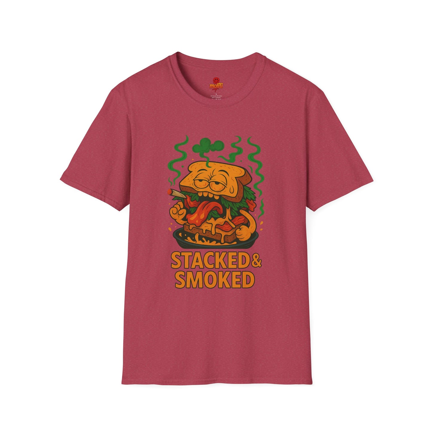 Stacked & Smoked T-Shirt – Funny Weed Sandwich (Tax Included)