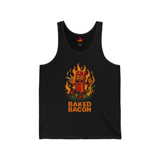 Baked Bacon Tank Top, Funny Weed Bacon (Tax Included)