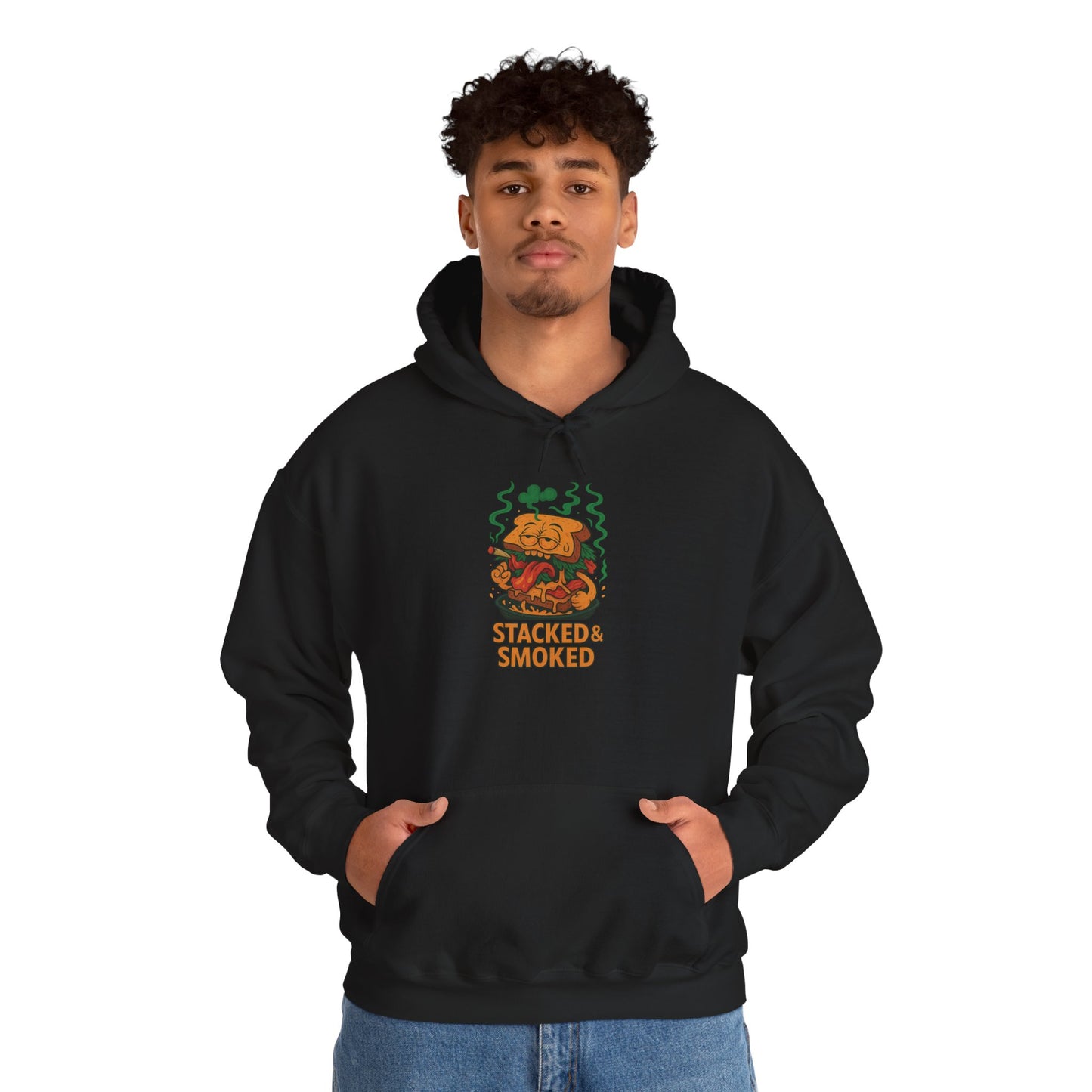 Stacked & Smoked Hoodie – Funny Stoner Sandwich (Tax Included)