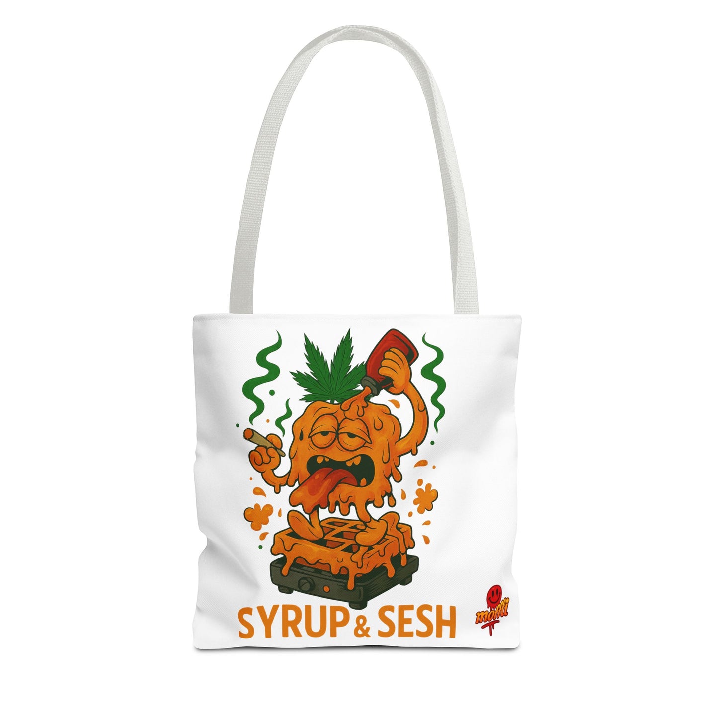 Syrup & Sesh Waffle Tote Bag – Funny Weed Breakfast (Tax Included)