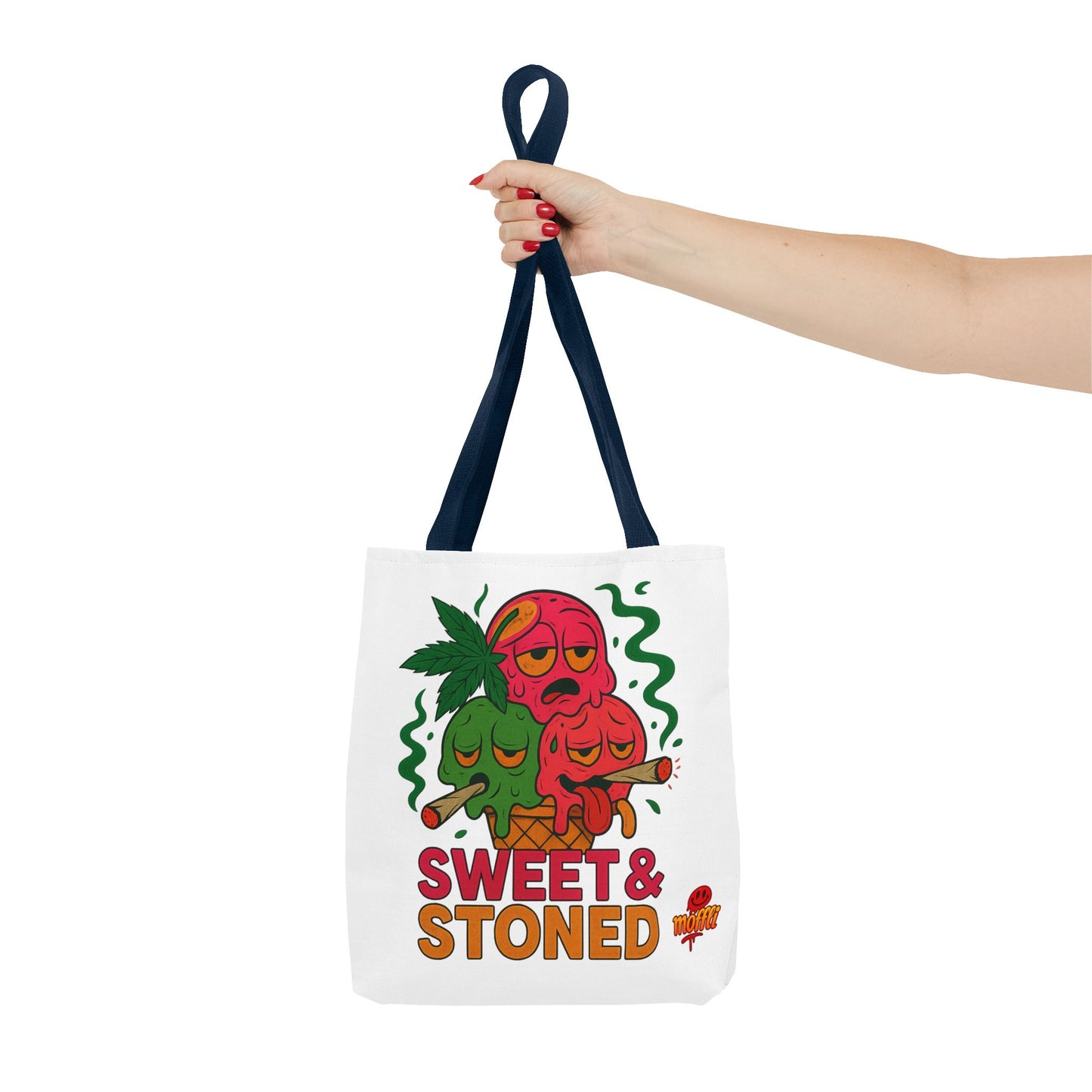 Sweet & Stoned Tote Bag – Weed Ice Cream Cone Funny Design (Tax Included)