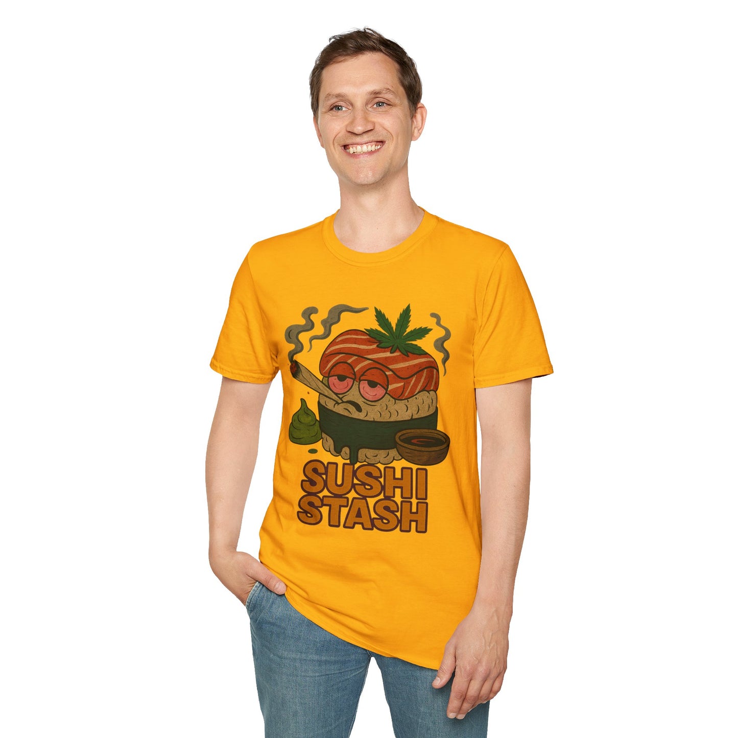 Sushi Stash T-Shirt – Funny Weed Sushi (Tax Included)