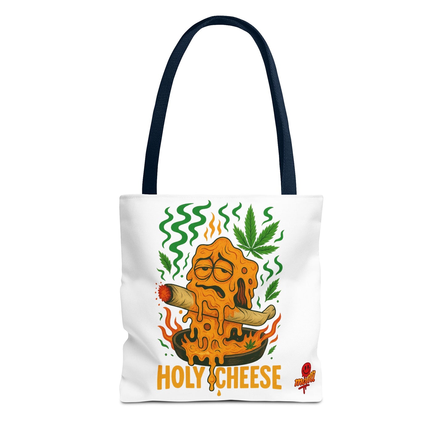 Holy Cheese Tote Bag – Funny Melted Weed Cheese (Tax Included)