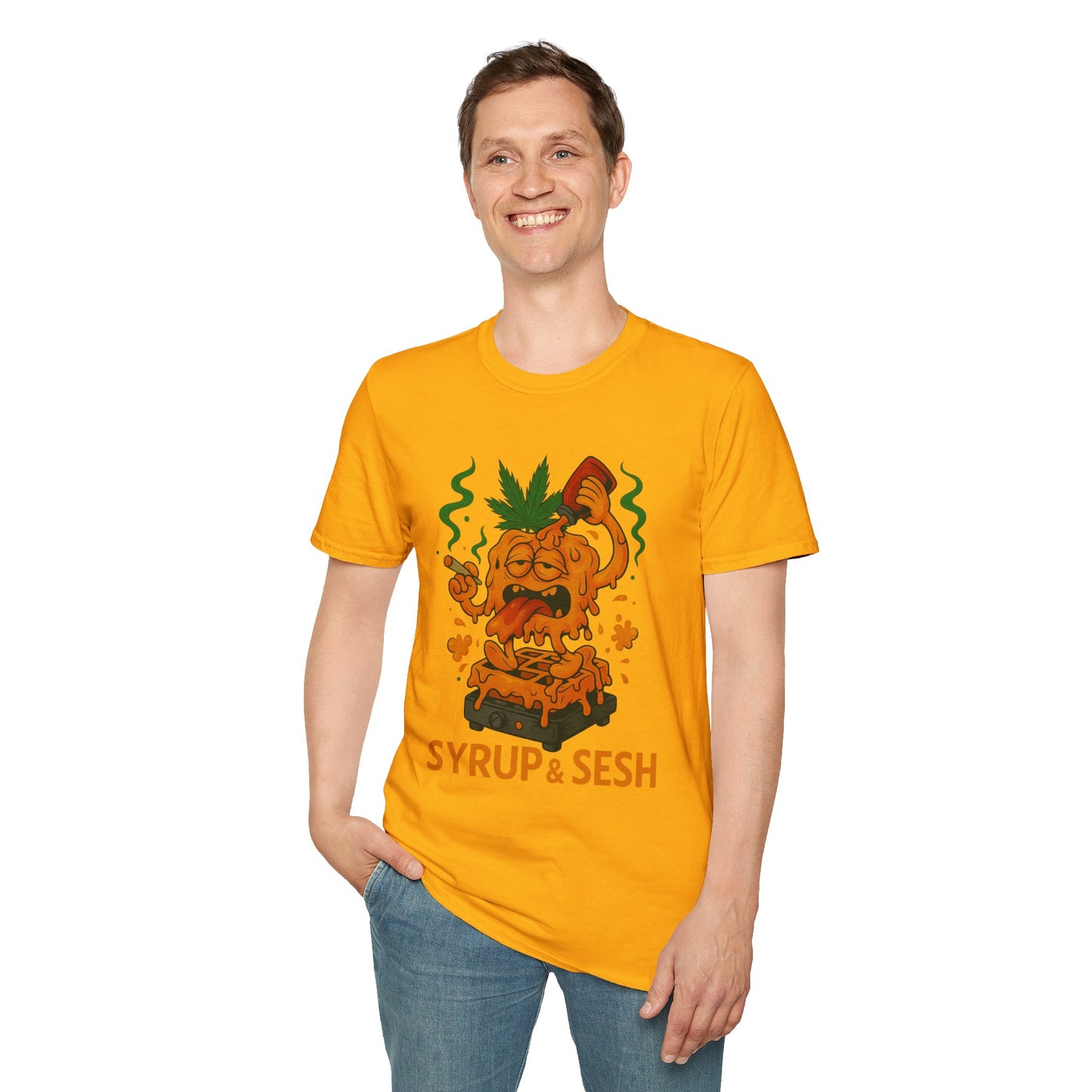 Syrup & Sesh T-Shirt – Funny Weed Waffle Shirt (Tax Included)