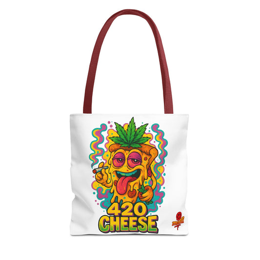 420 Cheese Tote Bag – Funny Weed Pizza Design (Tax Included)