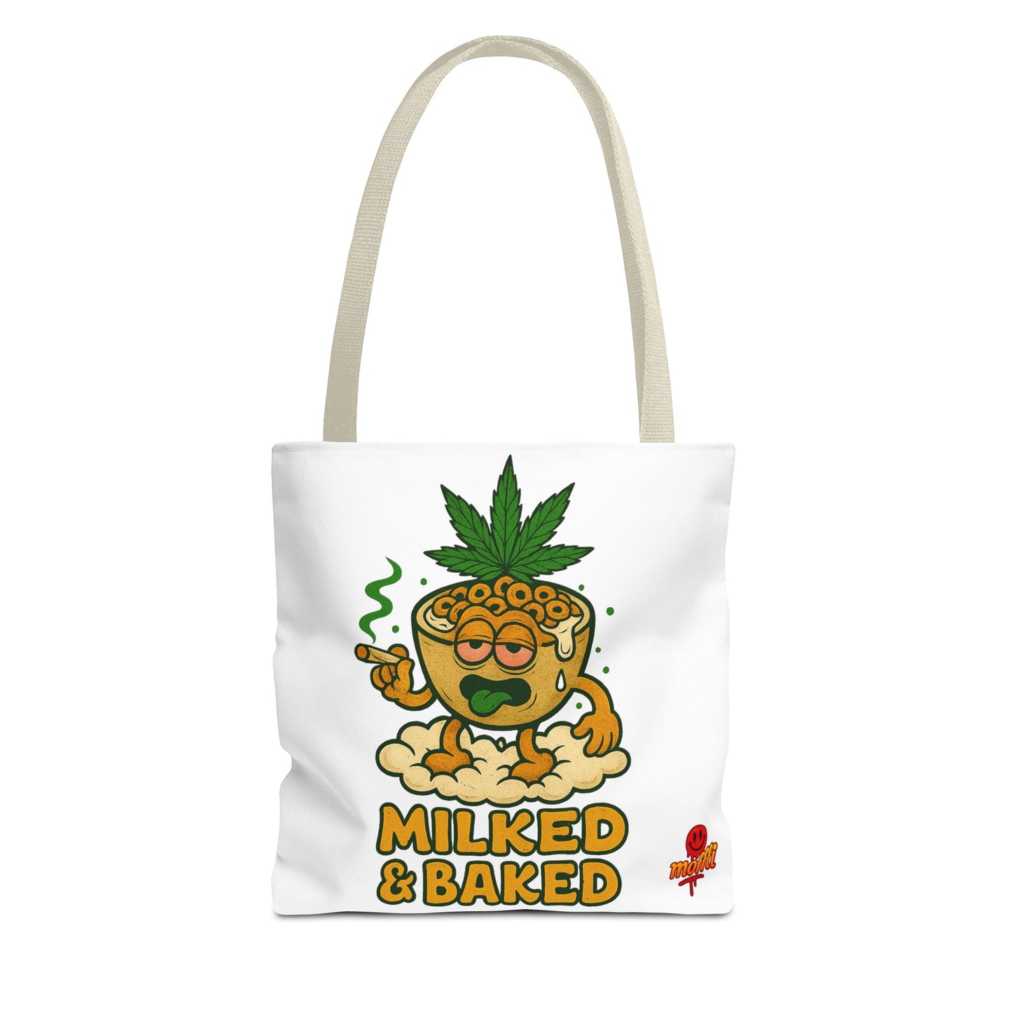 Milked & Baked Tote Bag – Funny Cereal Bowl 420 (Tax Included)