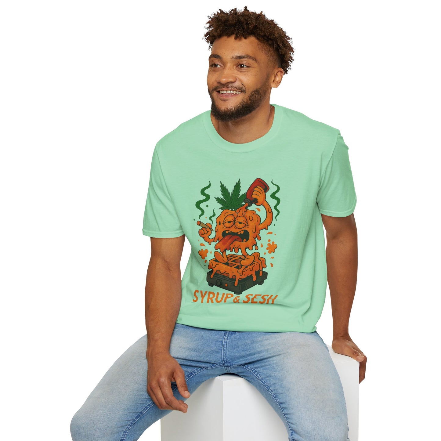 Syrup & Sesh T-Shirt – Funny Weed Waffle Shirt (Tax Included)