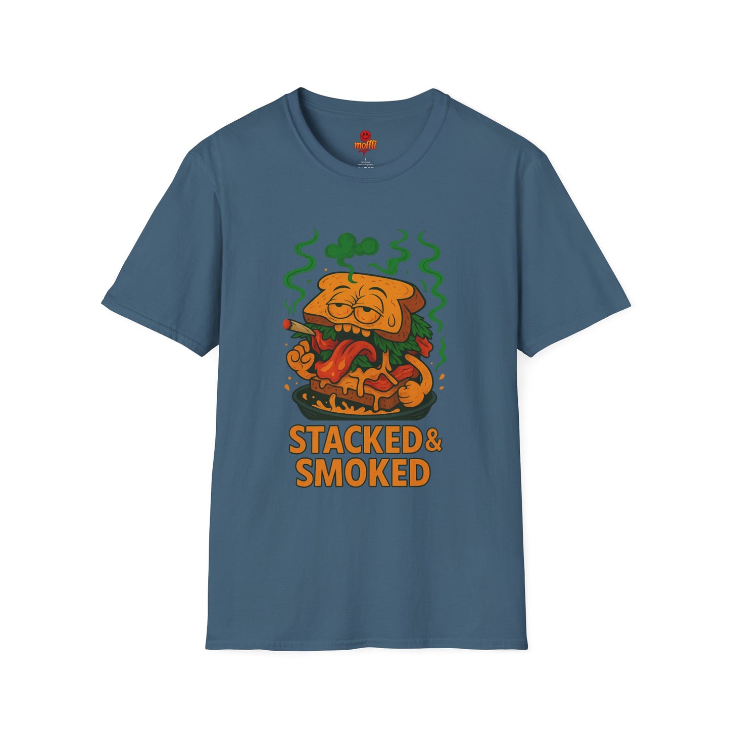 Stacked & Smoked T-Shirt – Funny Weed Sandwich (Tax Included)