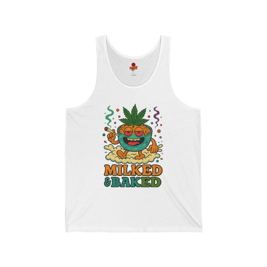 Milked & Baked Tank Top, Funny Weed Cereal (Tax Included)