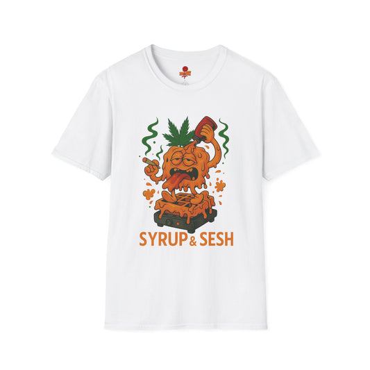 Syrup & Sesh T-Shirt – Funny Weed Waffle Shirt (Tax Included)