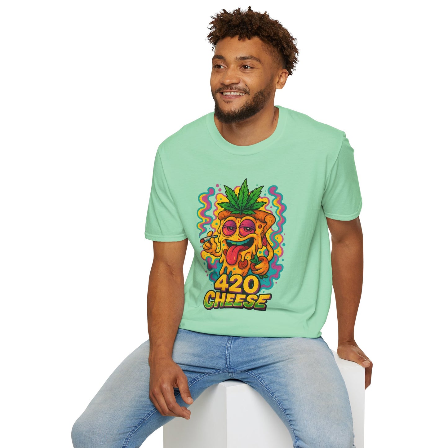420 Cheese Weed Shirt – Funny Trippy Pizza T-Shirt (Tax Included)