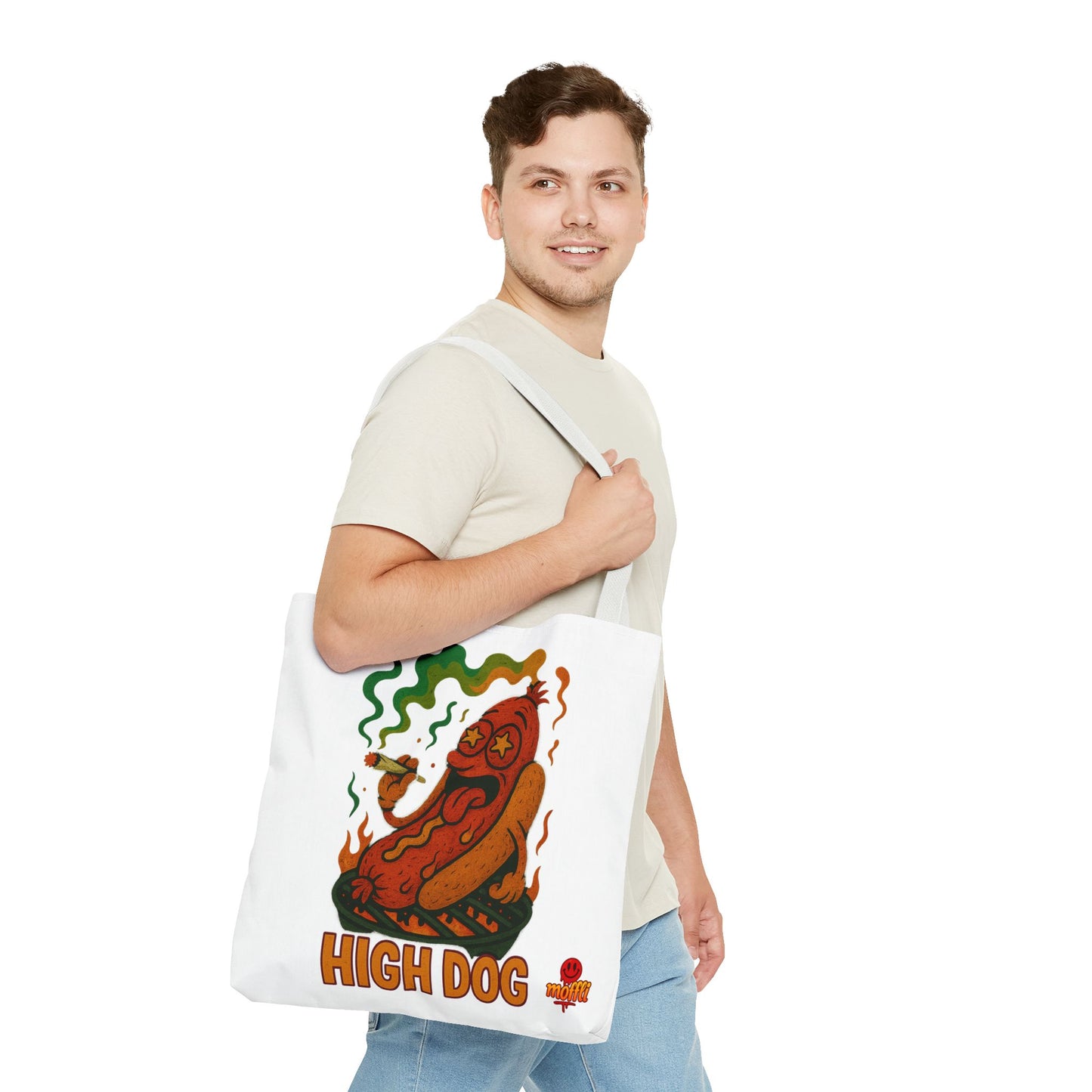 High Dog Tote Bag – Funny Hot Dog Weed 420 (Tax Included)