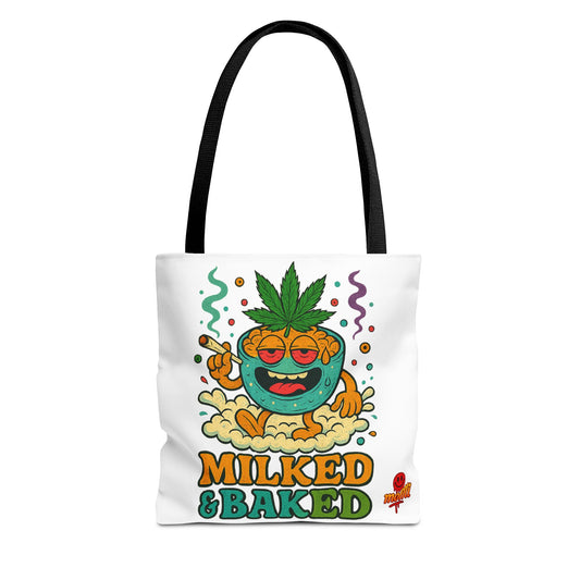 Milked & Baked Tote Bag – Funny Weed Mac N’ Cheese (Tax Included)