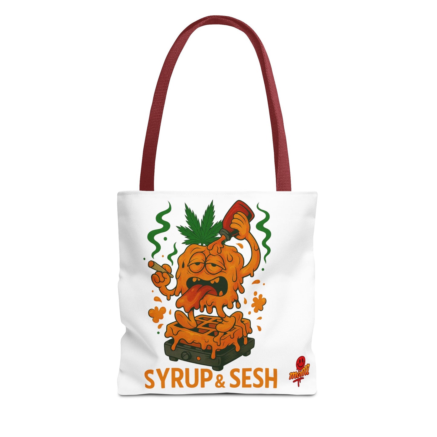 Syrup & Sesh Waffle Tote Bag – Funny Weed Breakfast (Tax Included)