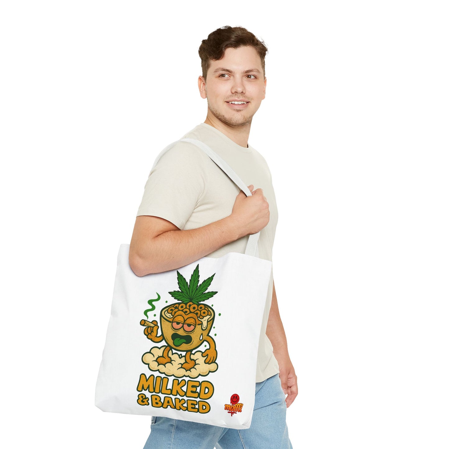 Milked & Baked Tote Bag – Funny Cereal Bowl 420 (Tax Included)